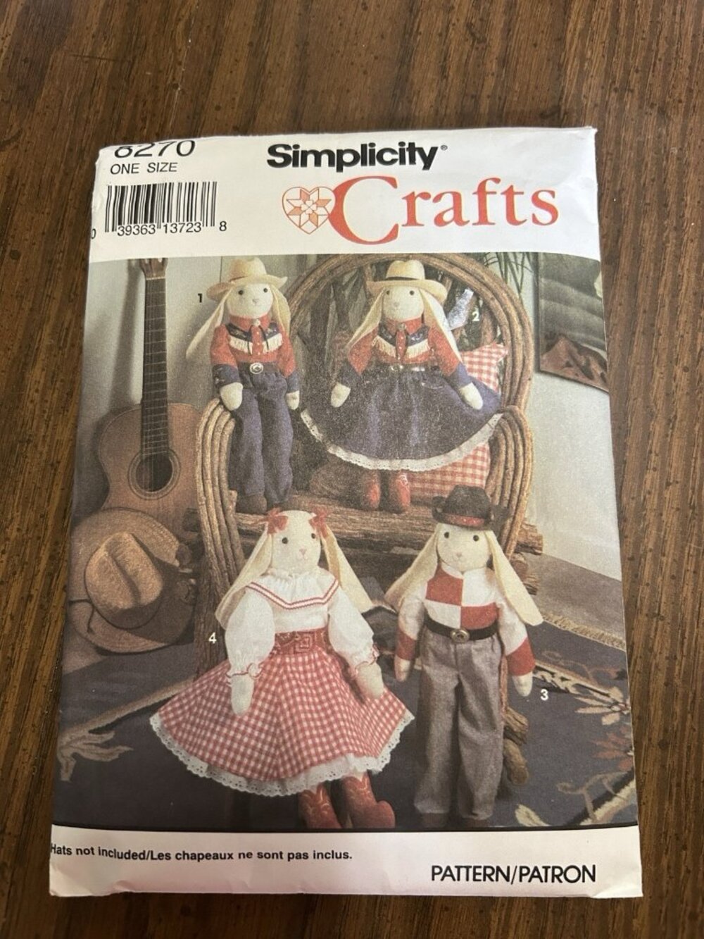 Simplicity Crafts Pattern8270 Large Male And Female Bunnies With Clothes
